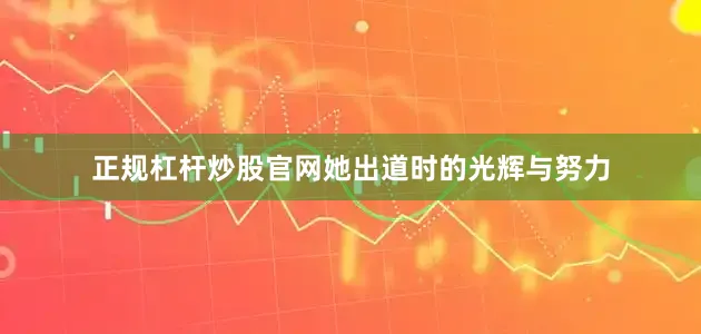 正规杠杆炒股官网她出道时的光辉与努力